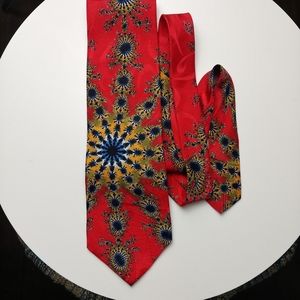 Vintage Men's Frac-Ties Tie Red Blue Yellow Trippy